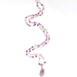 0.925 sterling silver rainbow Fluorite necklace